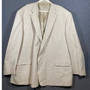 Gerald Austin Mens 56 Long 100% Silk Blazer Beige Two Button Sport Coat India